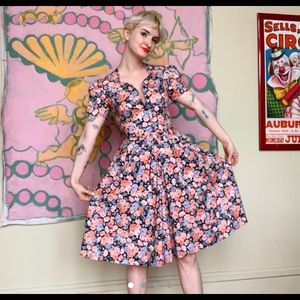 Vintage sweet Laura Ashley floral shirt dress